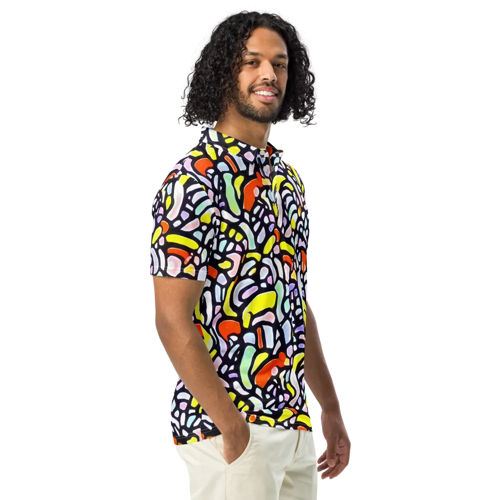 Cubist Carousel on Men's Slim Fit Polo Shirt — Right Front