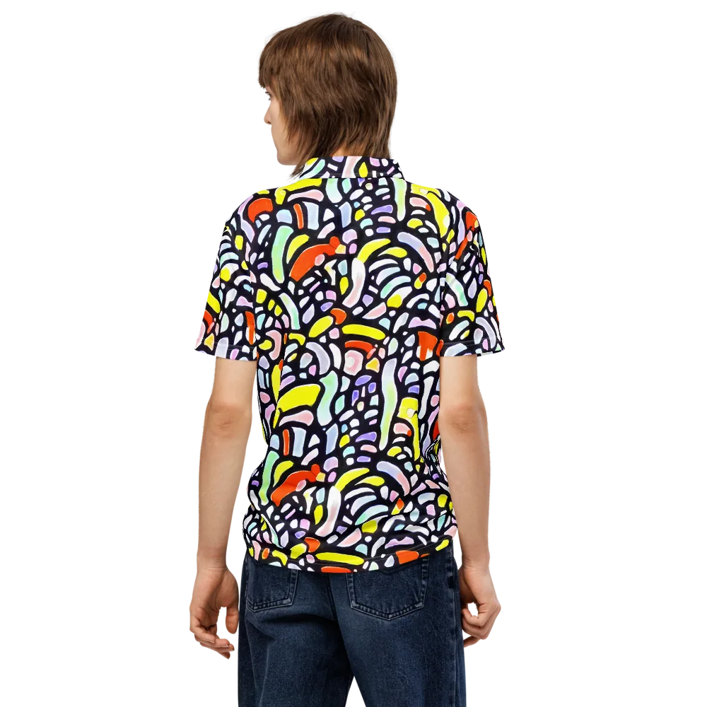 Cubist Carousel on Men's Slim Fit Polo Shirt — Back