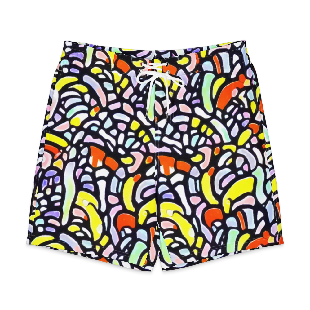 Cubist Carousel on Men's Board Shorts — Front