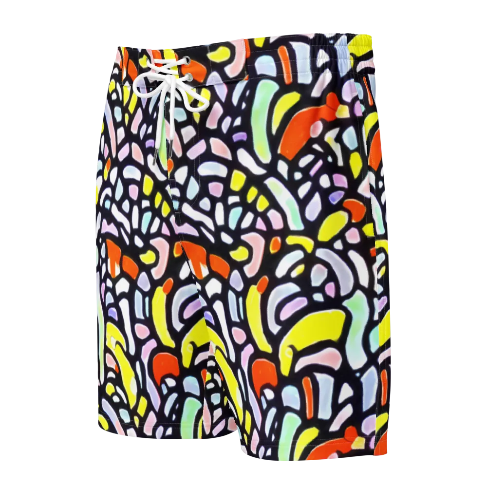 Cubist Carousel on Men's Board Shorts — Front