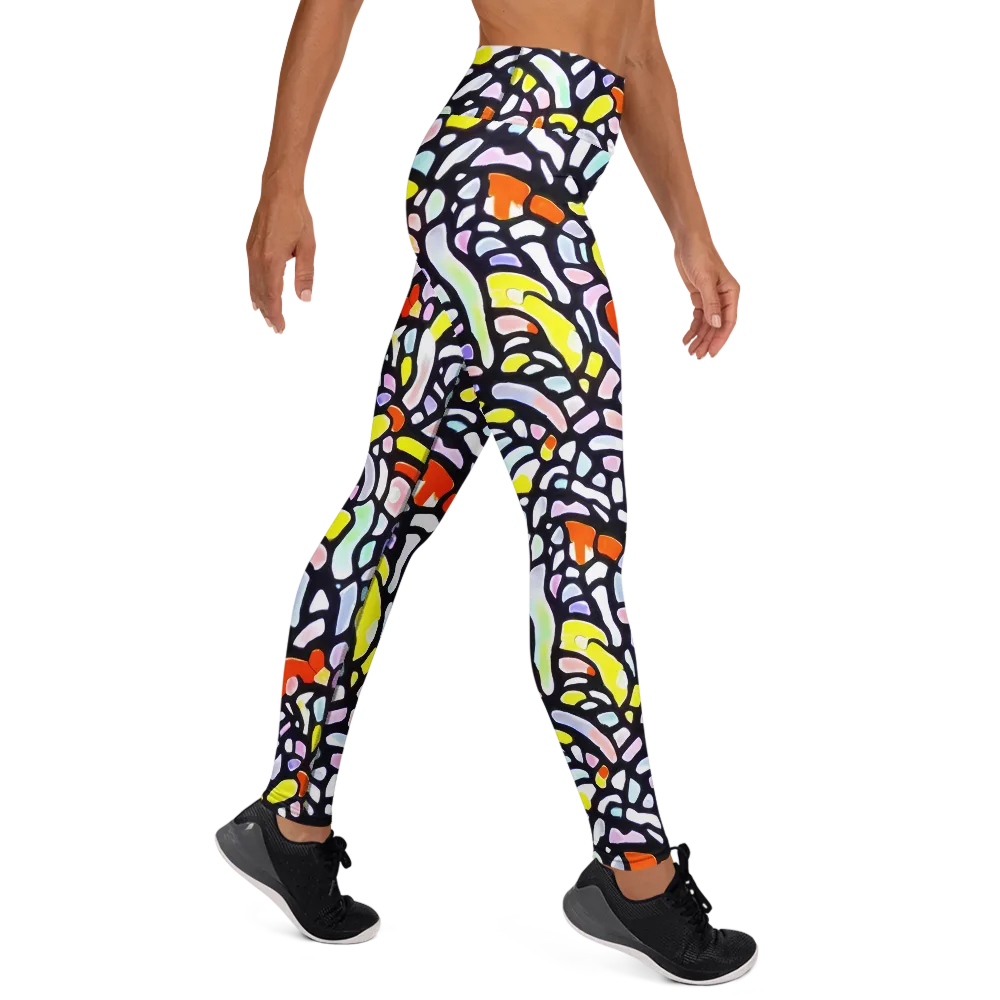 Cubist Carousel on Yoga Leggings — Right