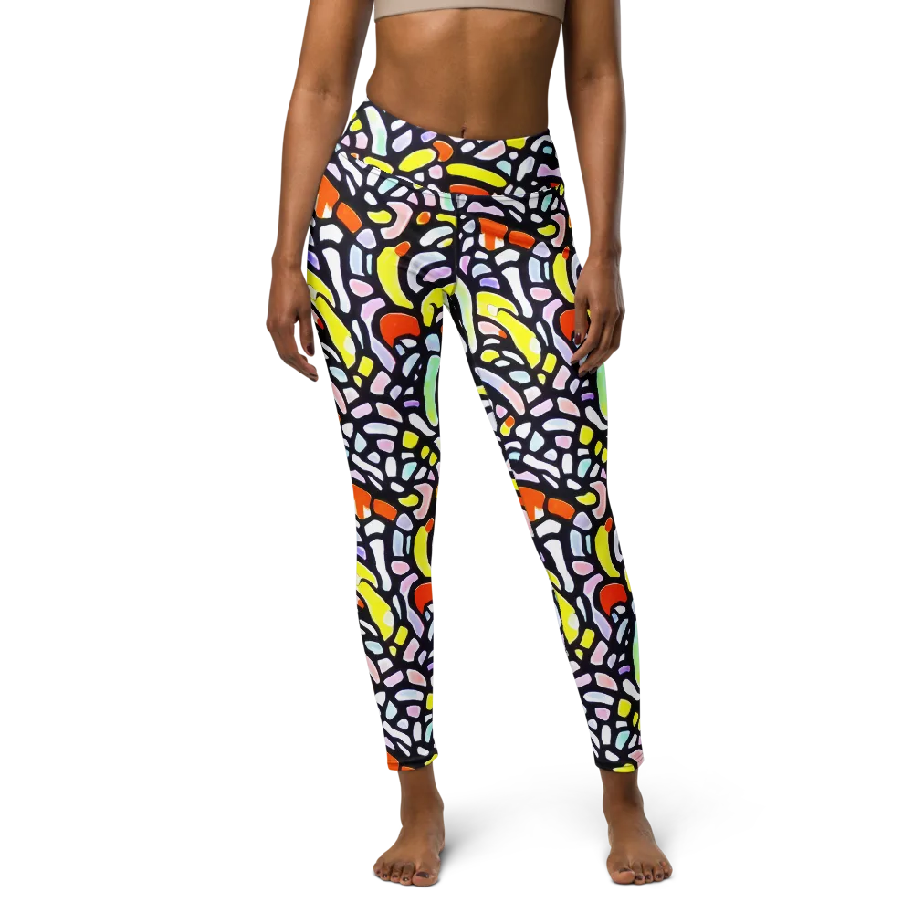 Cubist Carousel on Yoga Leggings — Front