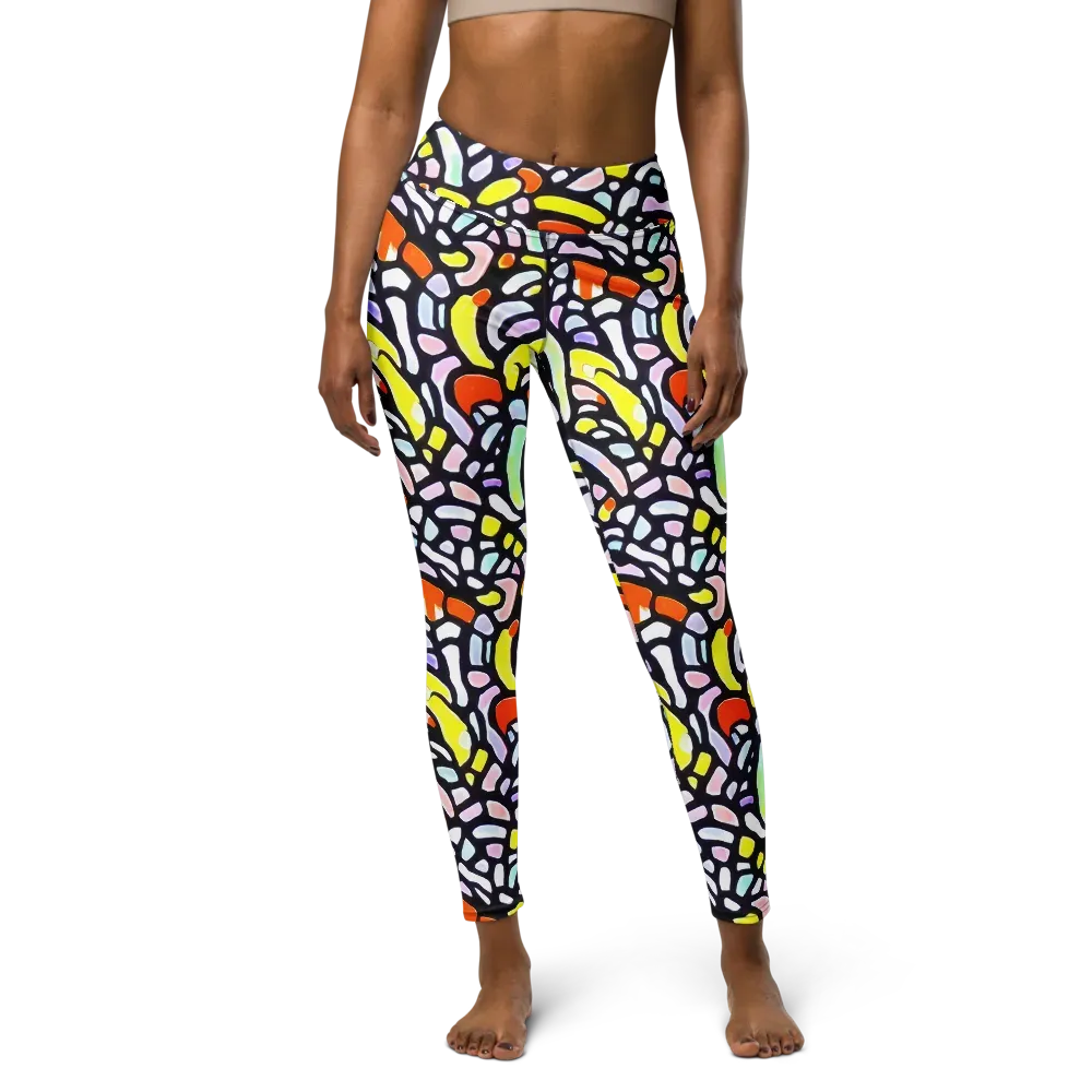 Cubist Carousel on Yoga Leggings — Front