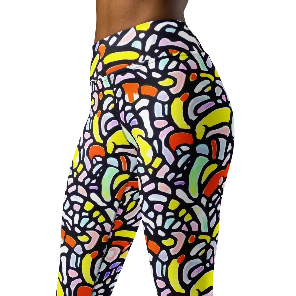 Cubist Carousel on Yoga Leggings — Left Front
