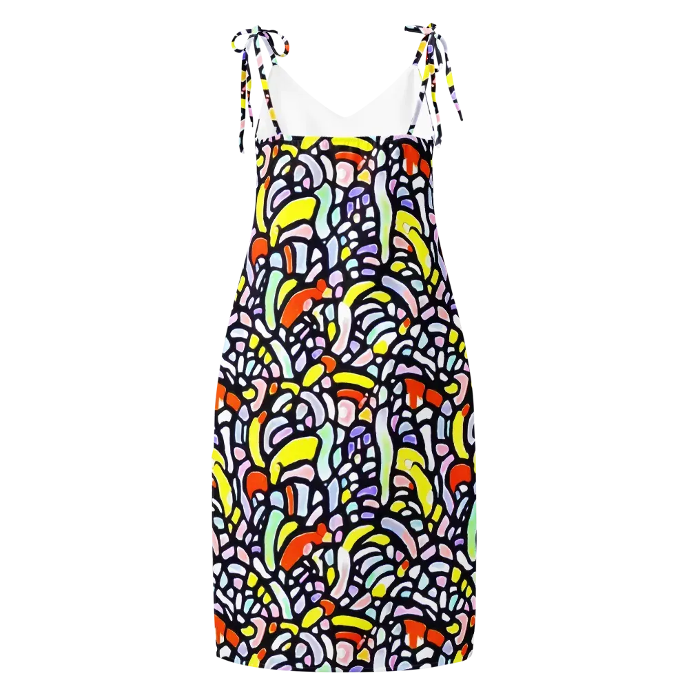 Cubist Carousel on Slip Dress — Back