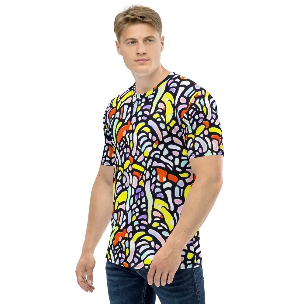 Cubist Carousel on Men's Crew Neck T-Shirt — Left