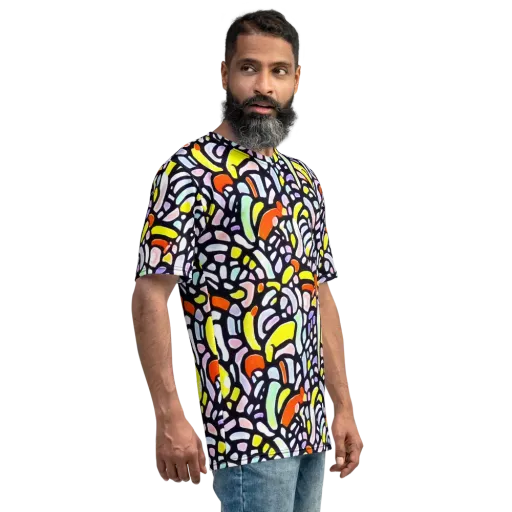 Cubist Carousel on a Men's Crew Neck T-Shirt