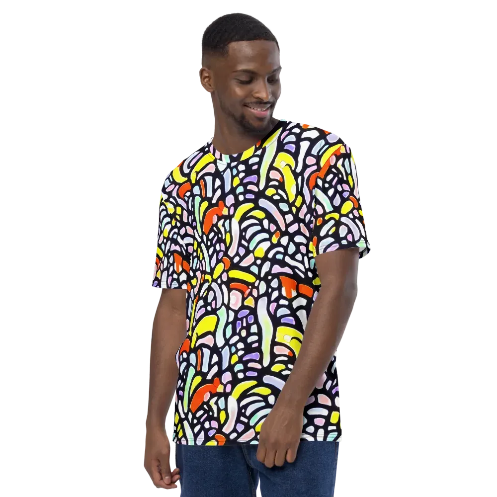 Cubist Carousel on Men's Crew Neck T-Shirt — Left