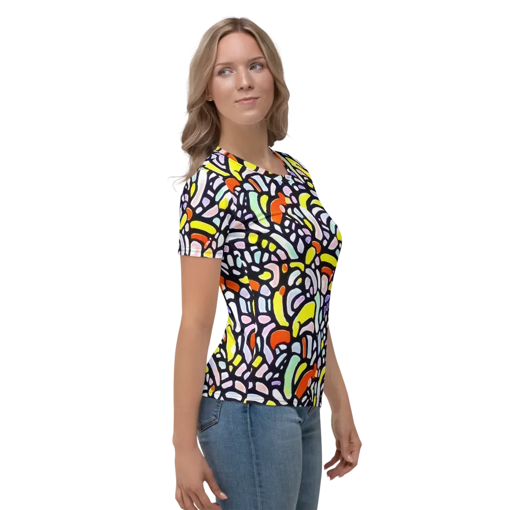 Cubist Carousel on Women's Crew Neck T-Shirt — Right
