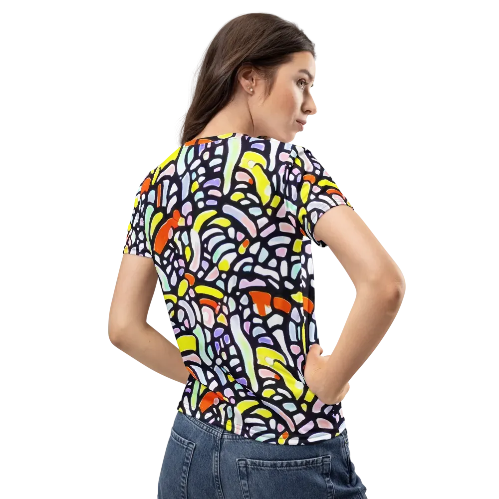 Cubist Carousel on Women's Crew Neck T-Shirt — Back