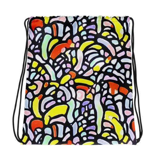Cubist Carousel on a Drawstring Bag
