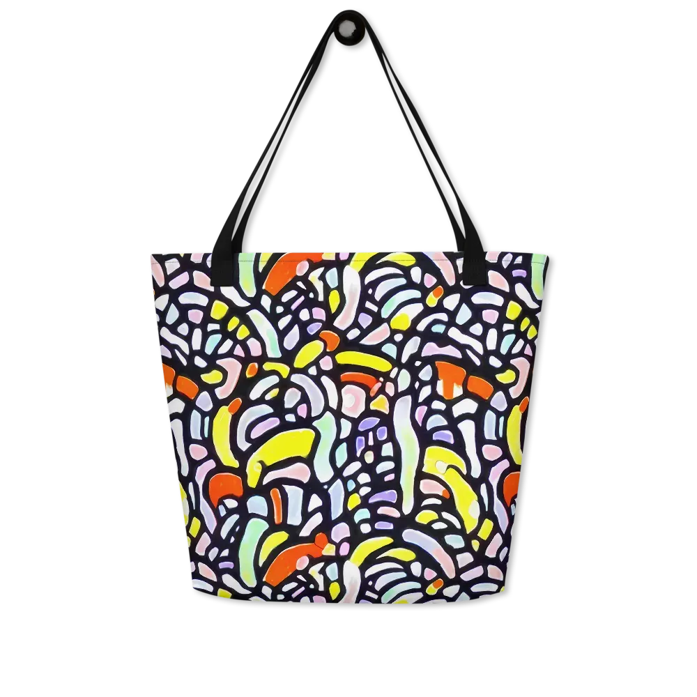 Cubist Carousel on Large Tote Bag W/ Pocket — Front