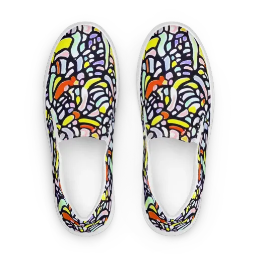 Cubist Carousel on a Women's Slip-On Canvas Shoes