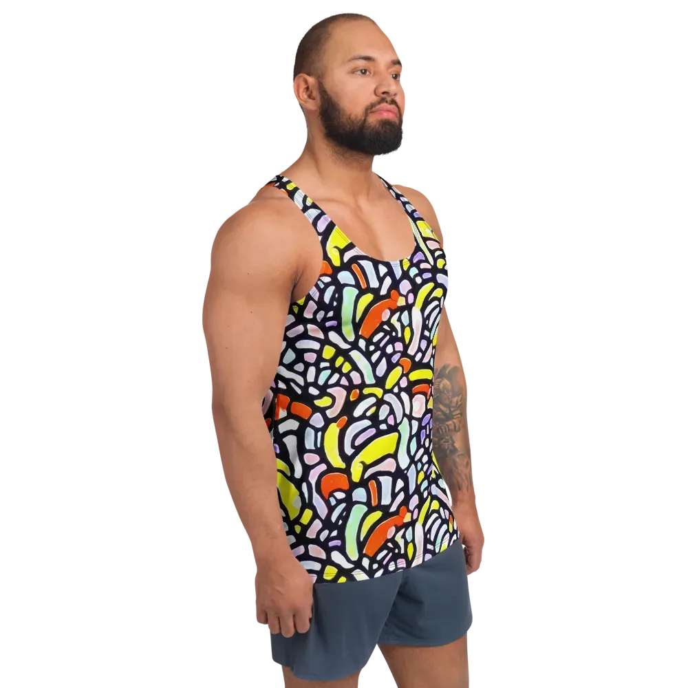 Cubist Carousel on Men's Tank Top — Right Front
