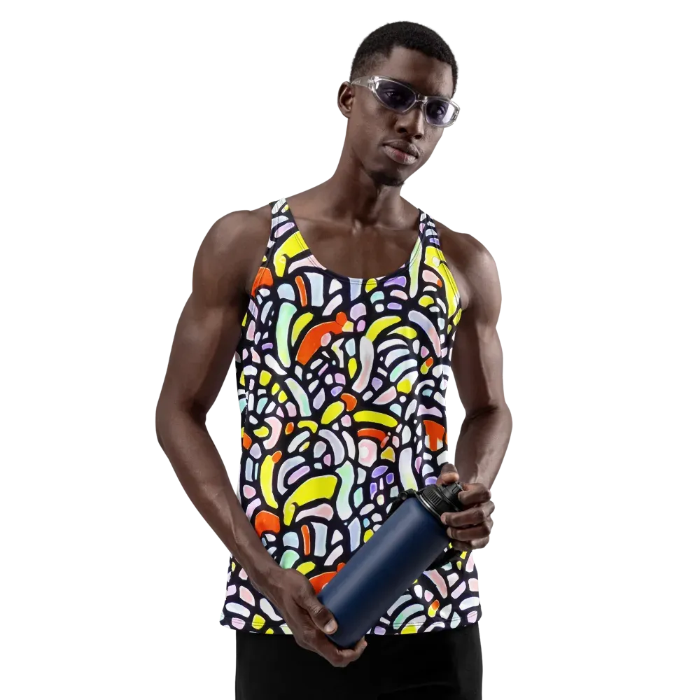 Cubist Carousel on Men's Tank Top — Front