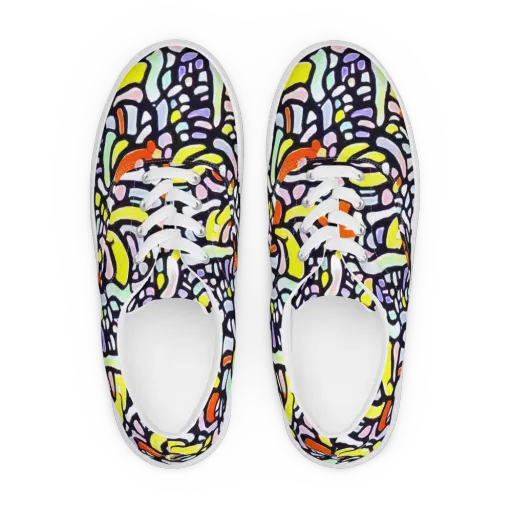 Cubist Carousel on a Men's Lace-Up Canvas Shoes