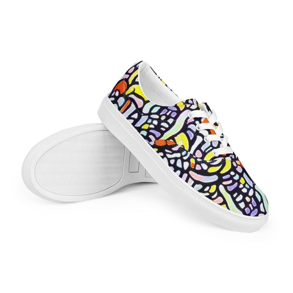 Cubist Carousel on Men's Lace-Up Canvas Shoes — Right Front