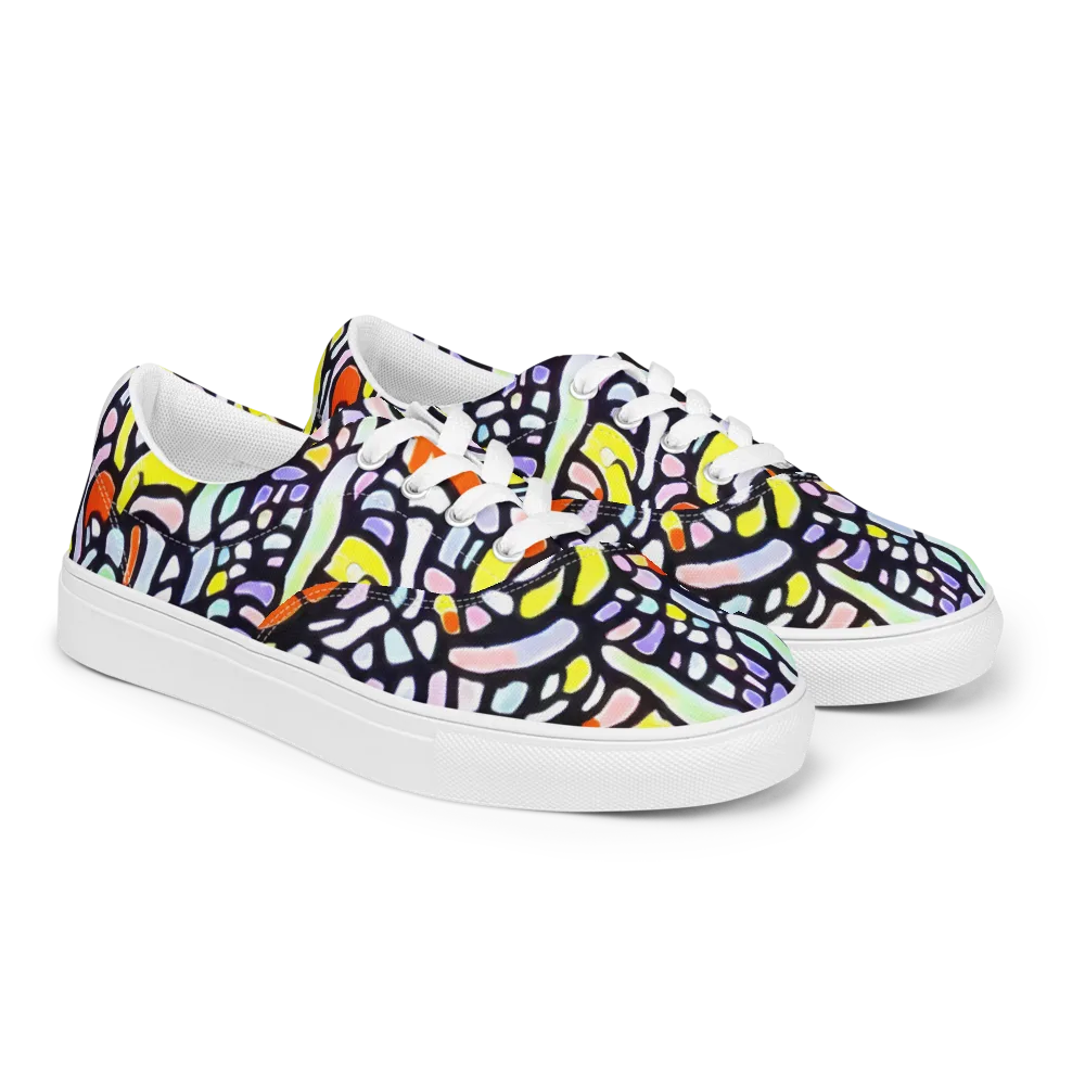 Cubist Carousel on Men's Lace-Up Canvas Shoes — Right Front