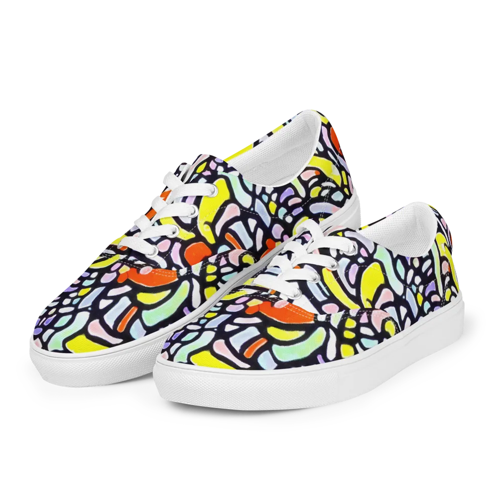 Cubist Carousel on Men's Lace-Up Canvas Shoes — Left Front