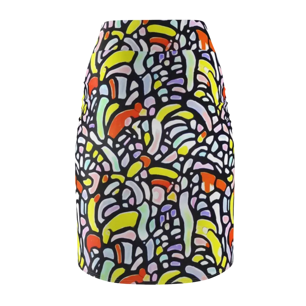 Cubist Carousel on Pencil Skirt — Back