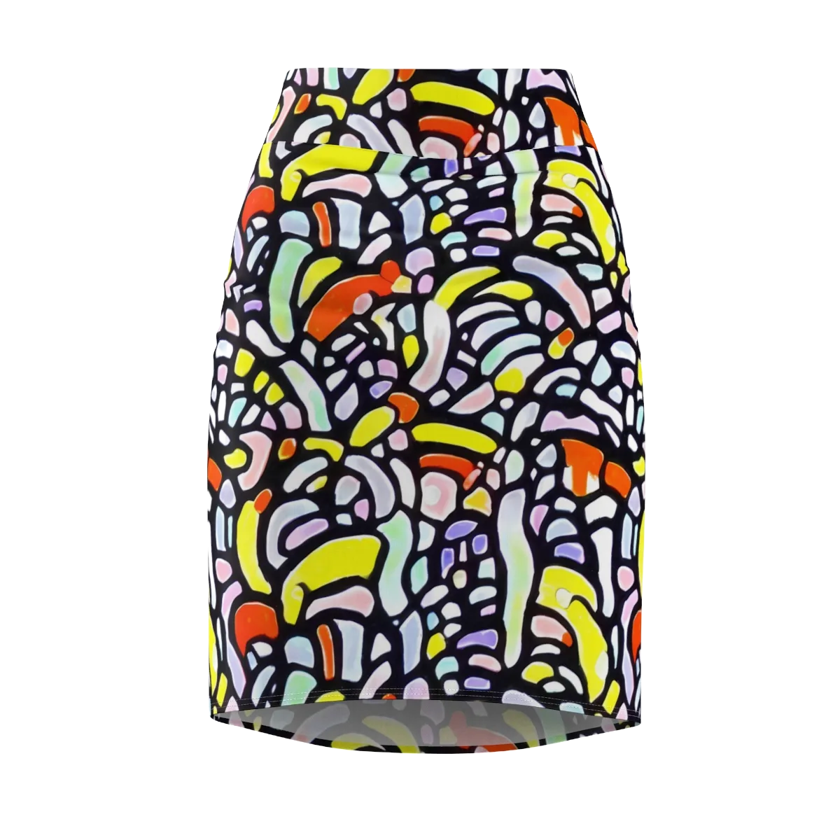 Cubist Carousel on Pencil Skirt — Front
