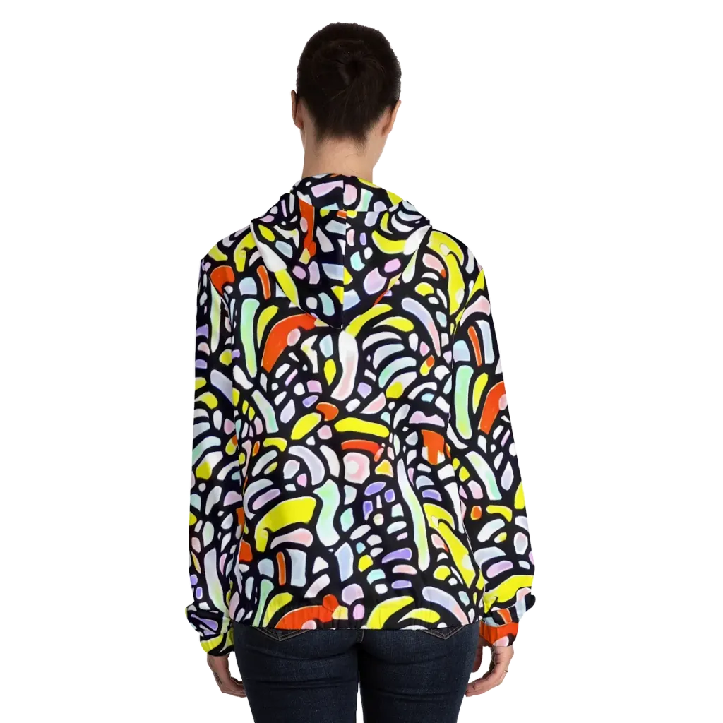 Cubist Carousel on Women's Full-Zip Hoodie — Back On Person