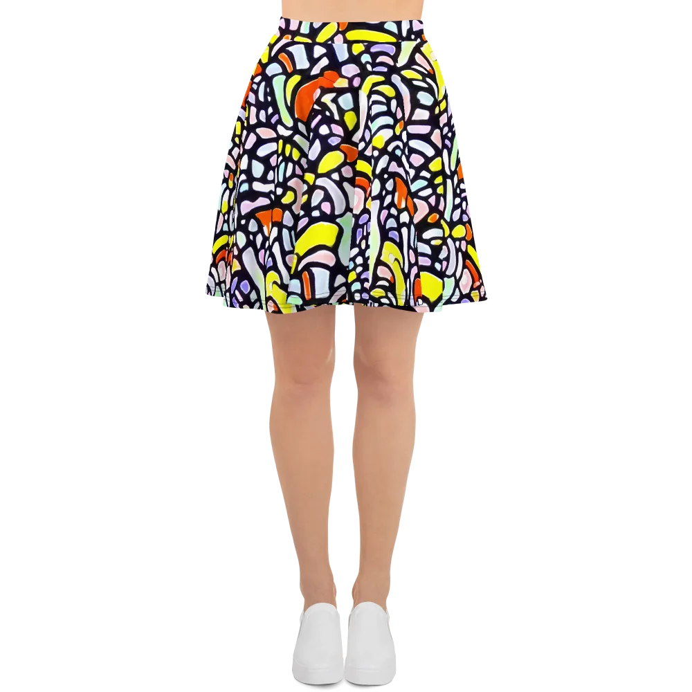Cubist Carousel on Skater Skirt — Front