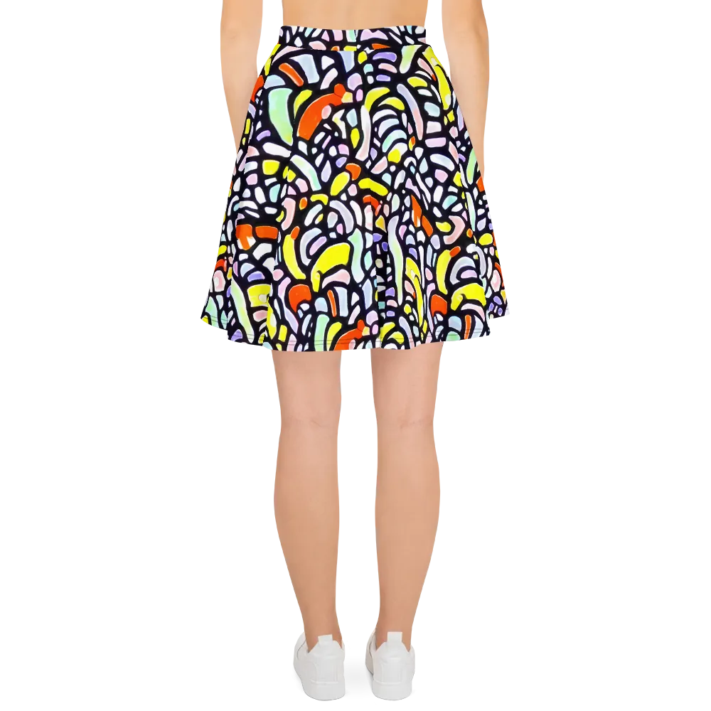 Cubist Carousel on Skater Skirt — Back