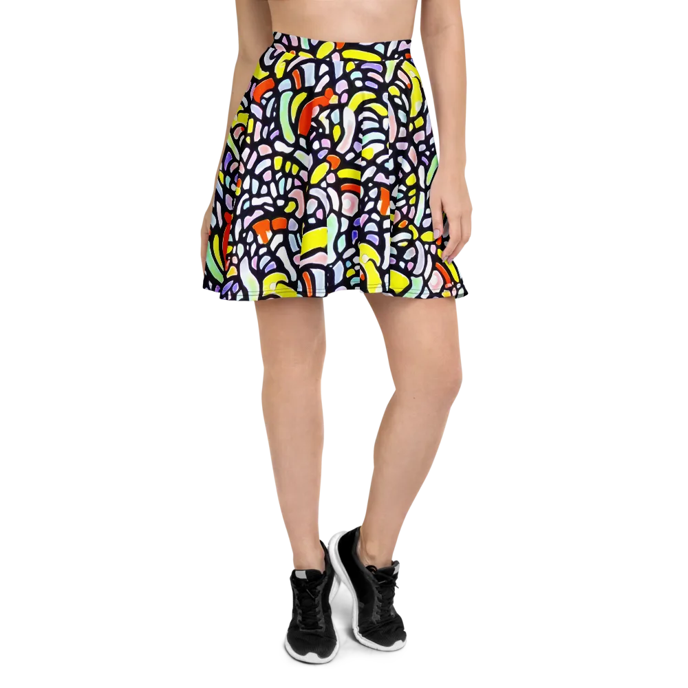 Cubist Carousel on Skater Skirt — Front
