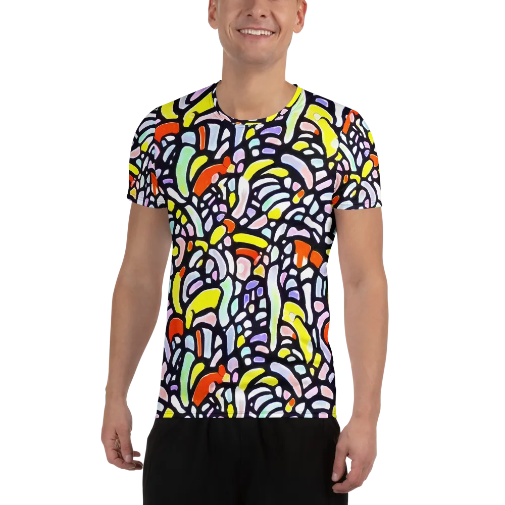 Cubist Carousel on Men's Athletic T-Shirt — Front