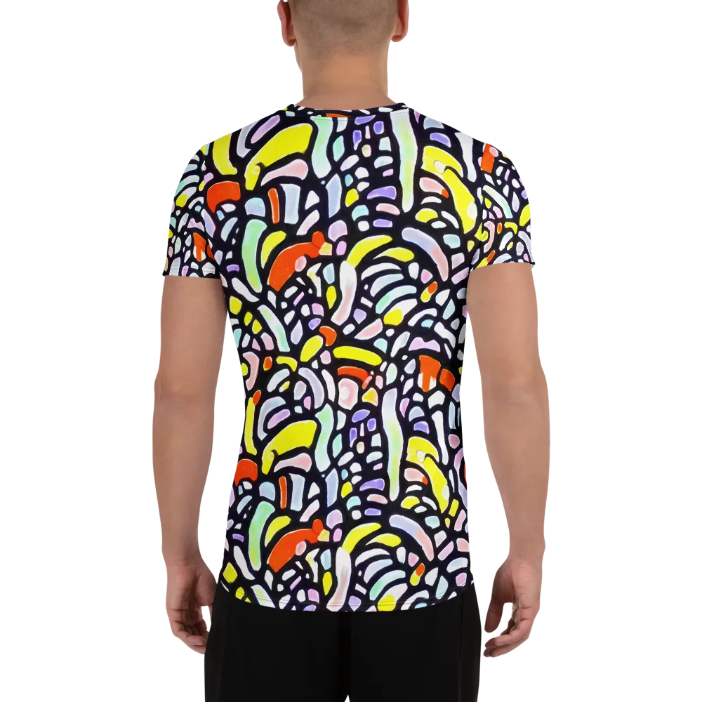 Cubist Carousel on Men's Athletic T-Shirt — Back