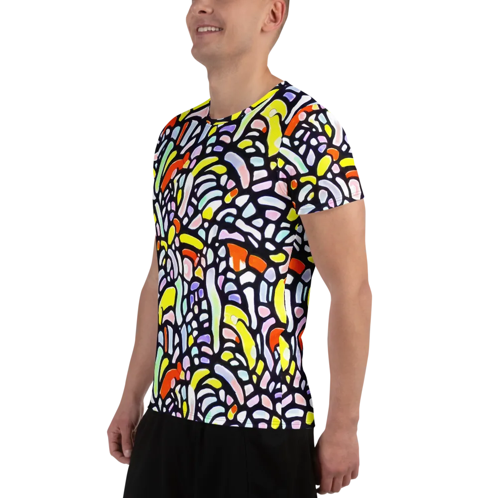 Cubist Carousel on Men's Athletic T-Shirt — Left