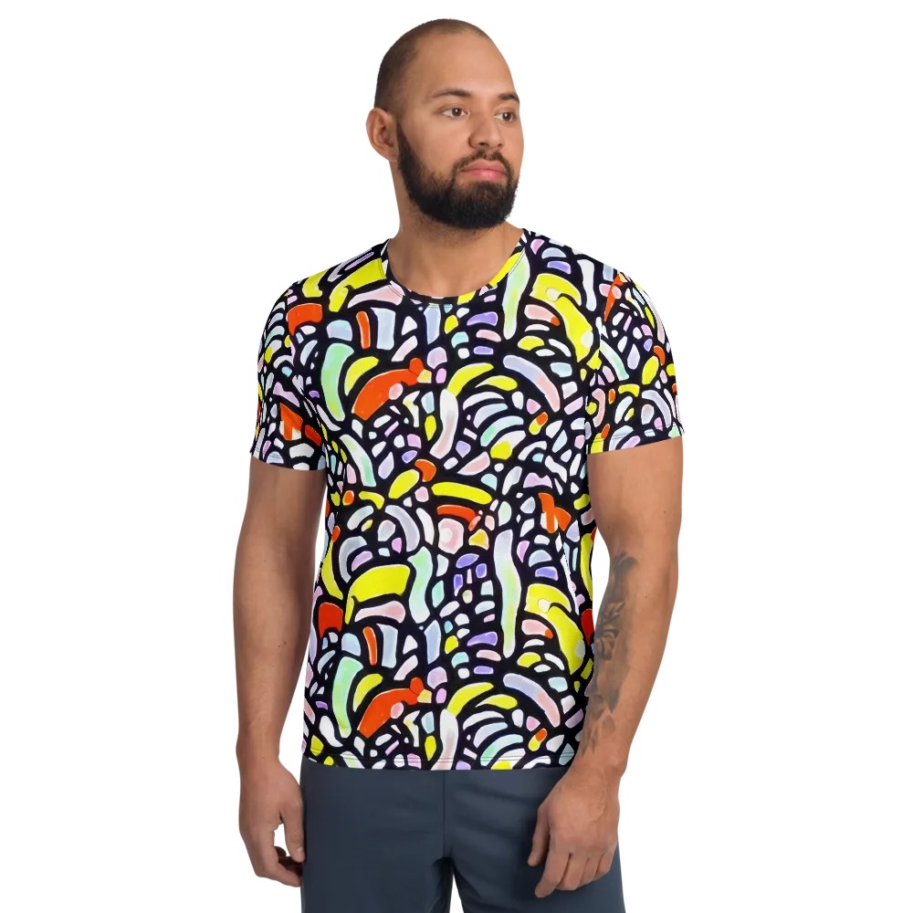 Cubist Carousel on Men's Athletic T-Shirt — Front