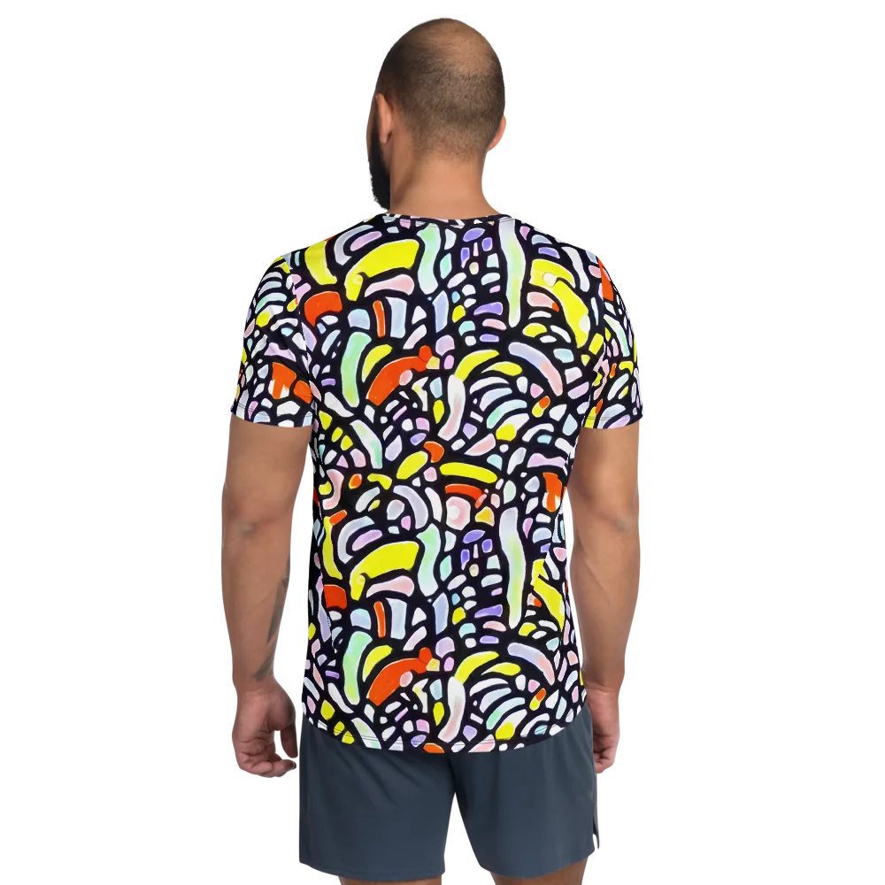 Cubist Carousel on Men's Athletic T-Shirt — Back