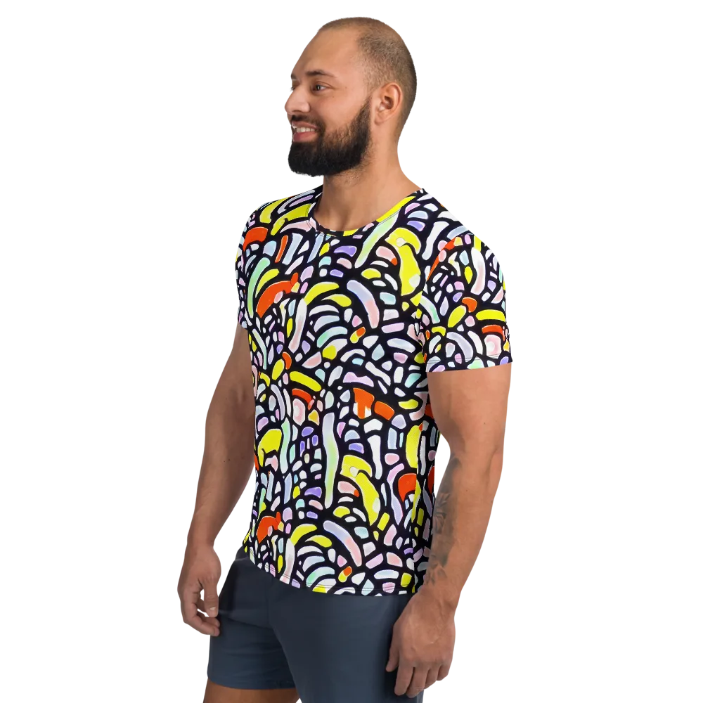 Cubist Carousel on Men's Athletic T-Shirt — Left