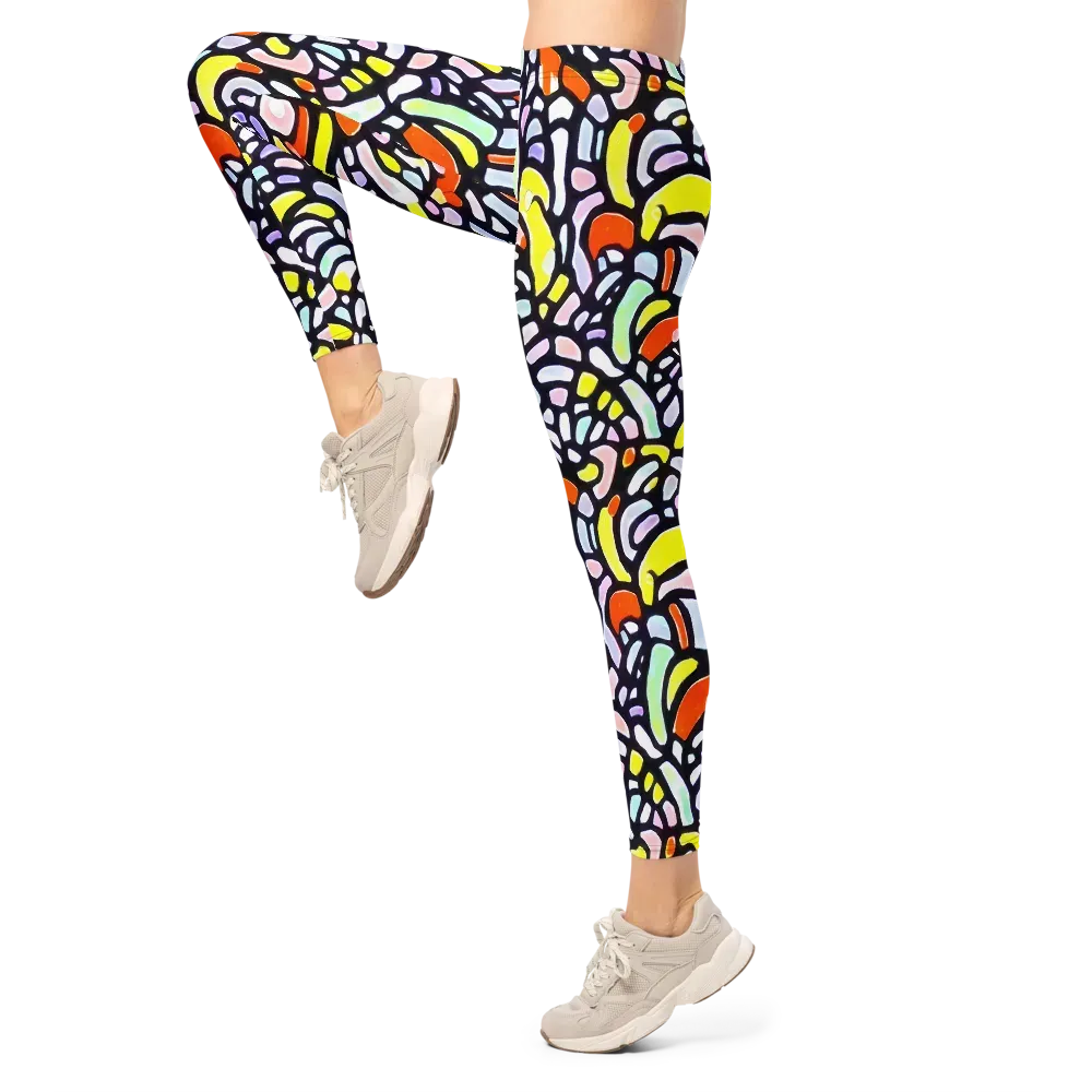 Cubist Carousel on Leggings — Left