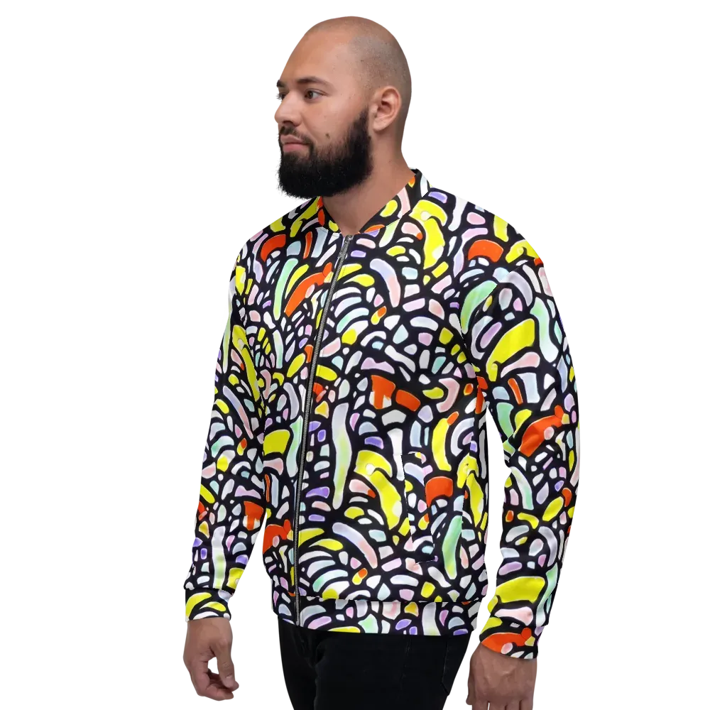 Cubist Carousel on Bomber Jacket — Left