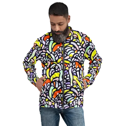 Cubist Carousel on a Bomber Jacket