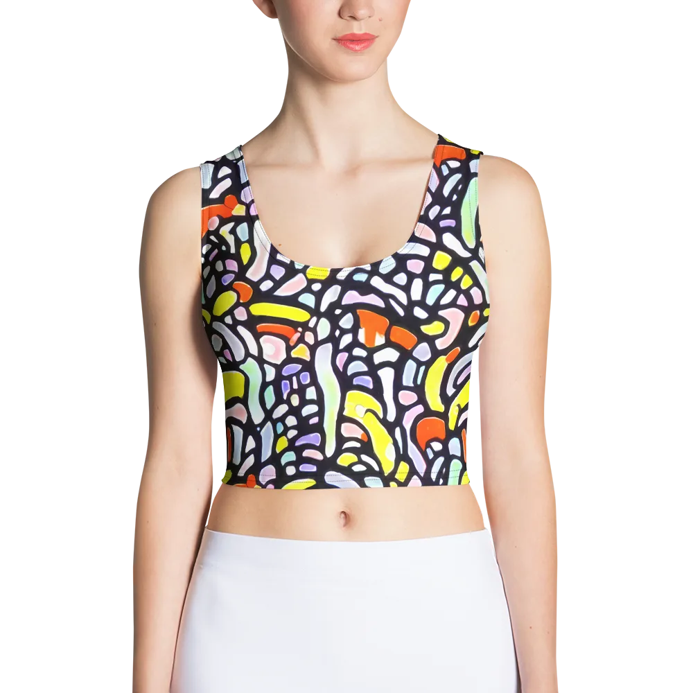 Cubist Carousel on Crop Top — Front