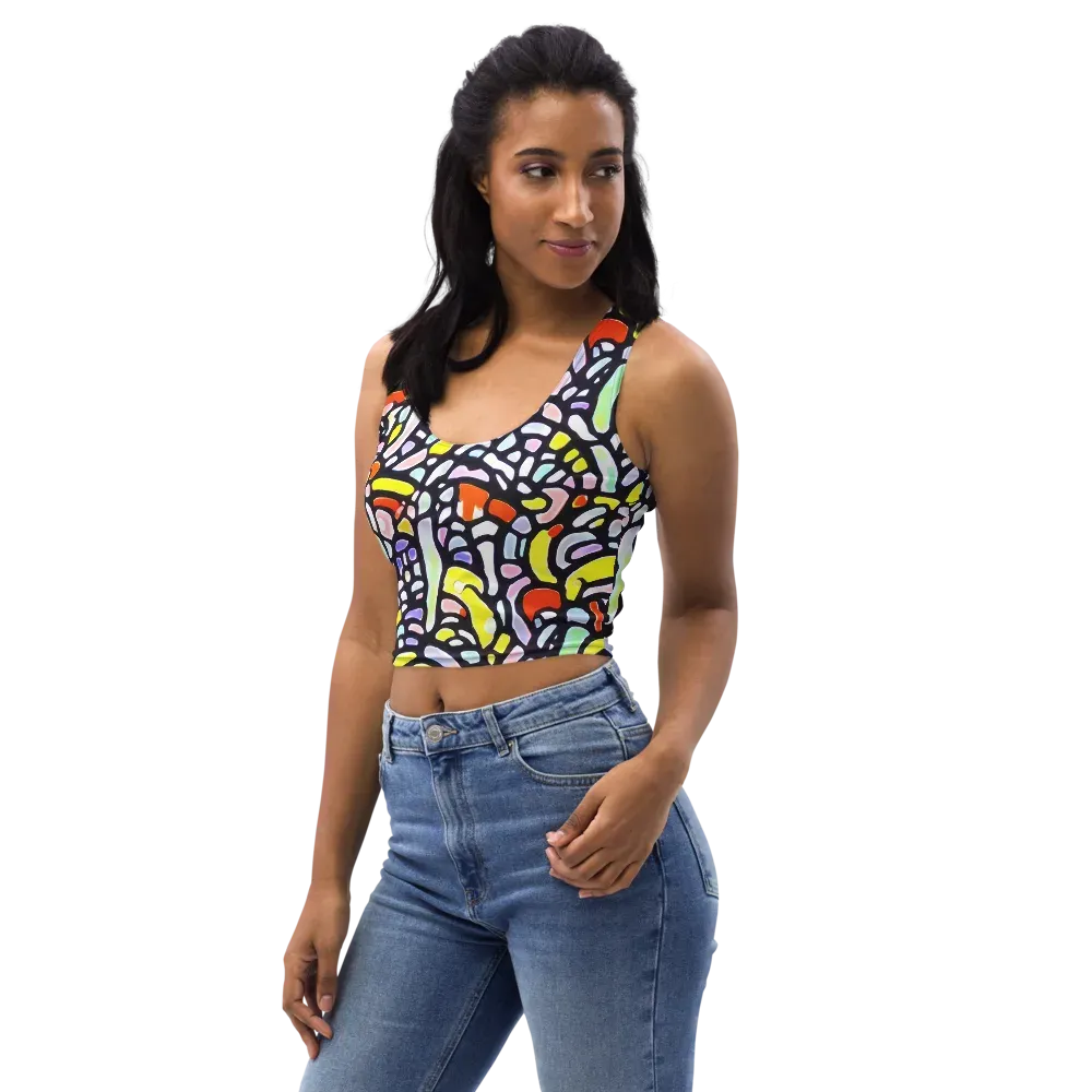 Cubist Carousel on Crop Top — Left Front