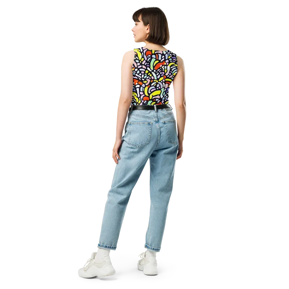 Cubist Carousel on Crop Top — Back