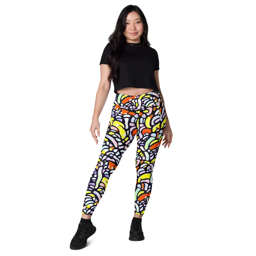 Cubist Carousel on Leggings with Pockets — Front