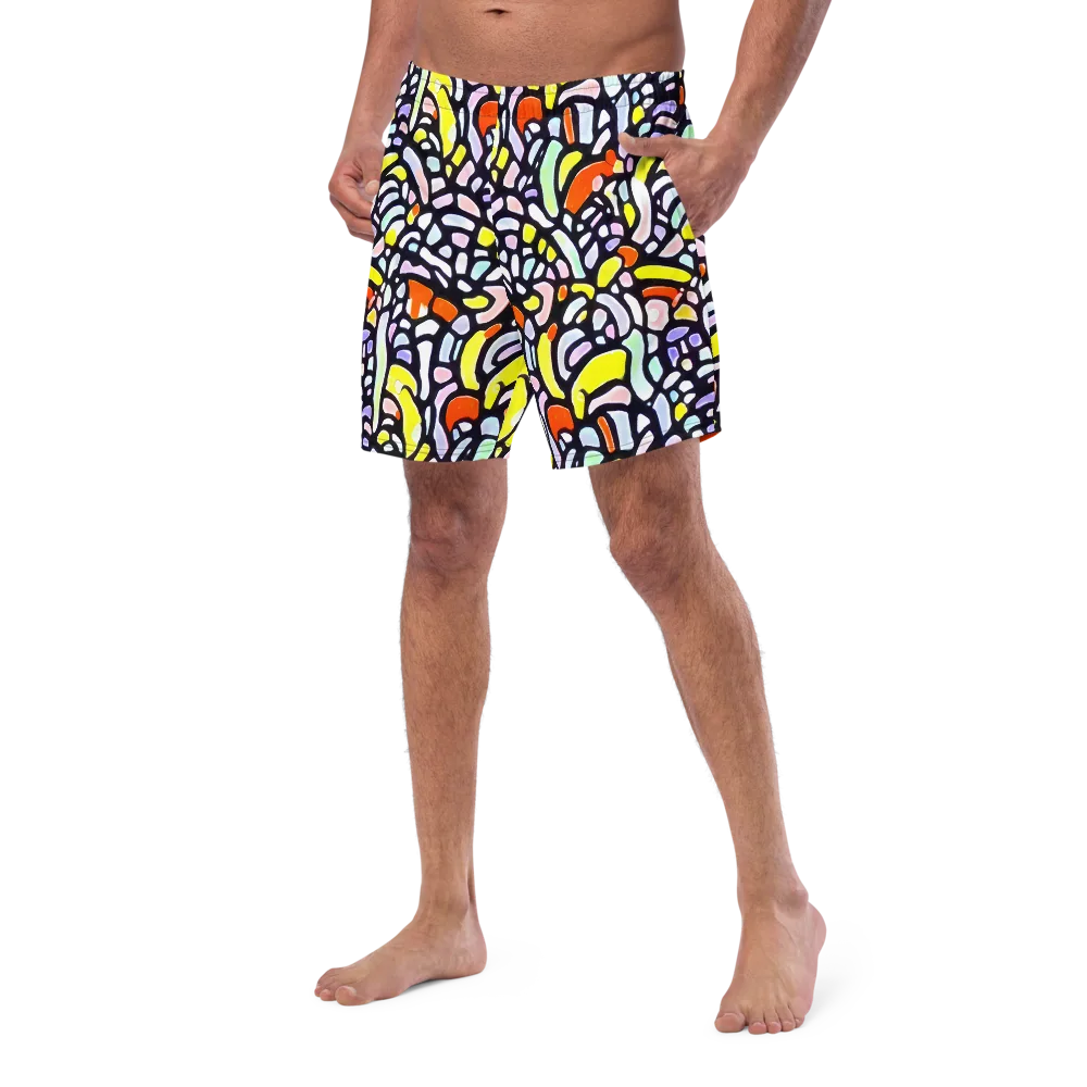 Cubist Carousel on Swim Trunks — Left Front