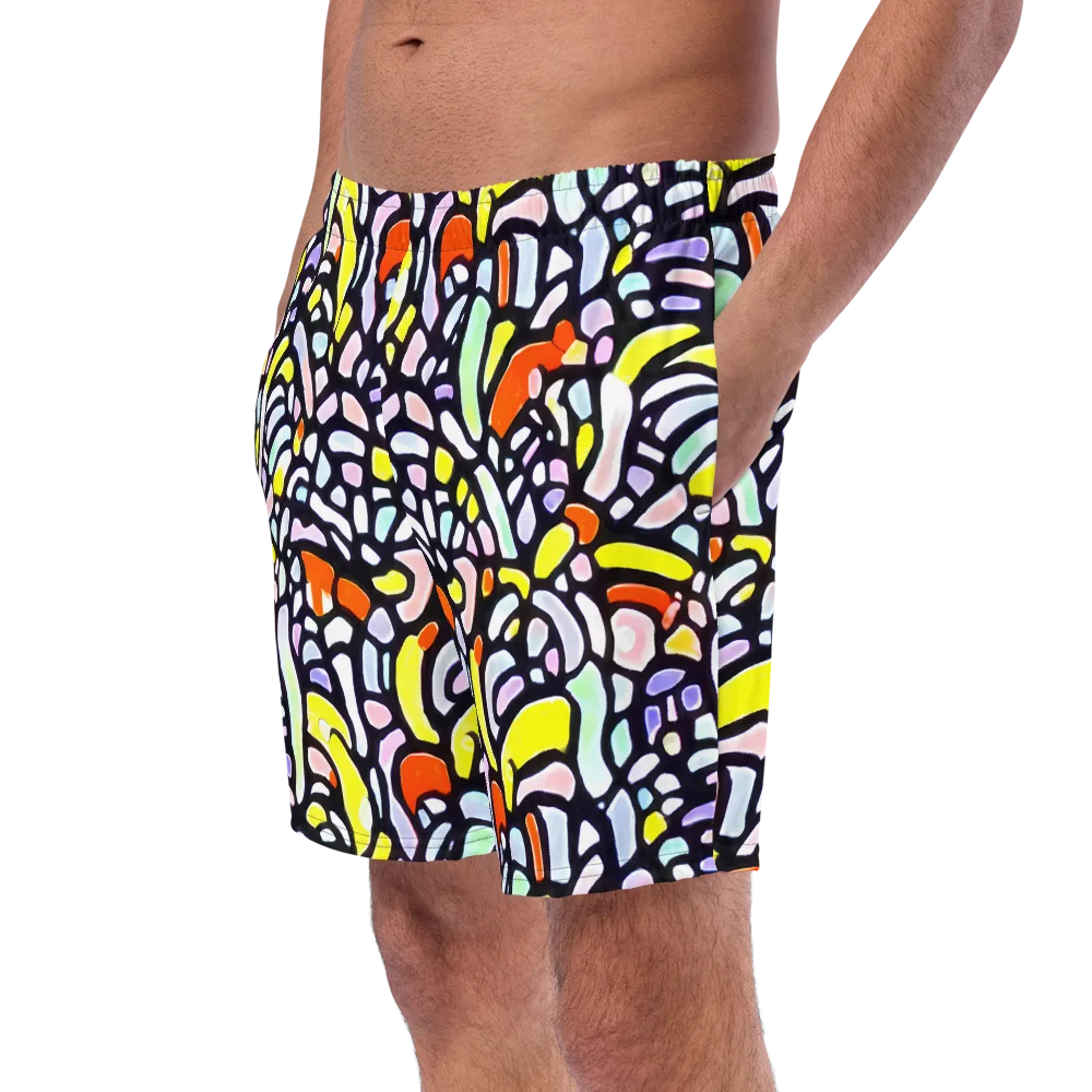 Cubist Carousel on Swim Trunks — Left Front