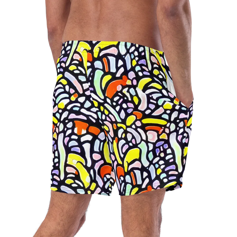 Cubist Carousel on Swim Trunks — Right Back