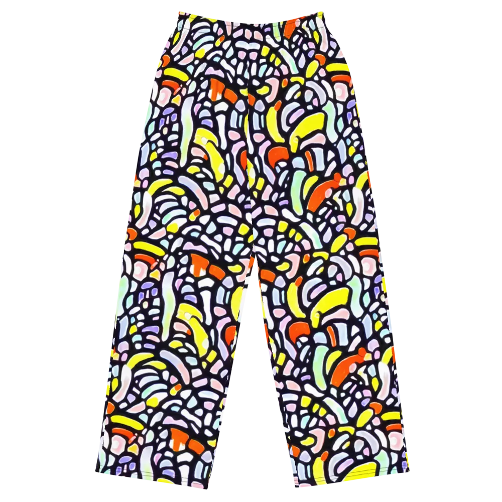 Cubist Carousel on Wide-Leg Pants — Front