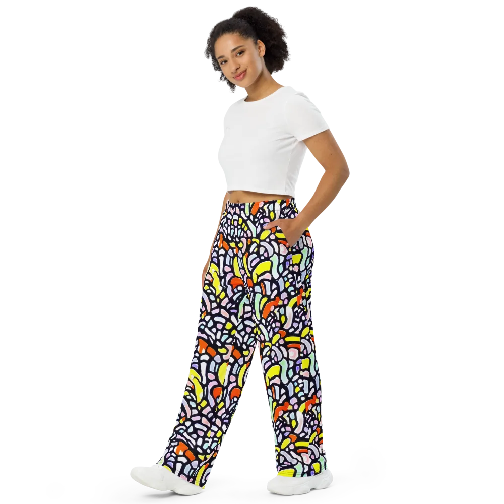 Cubist Carousel on Wide-Leg Pants — Left Front