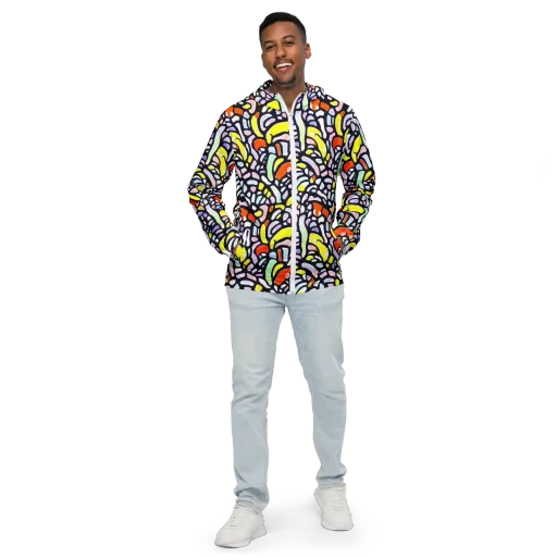 Cubist Carousel on a Men's Windbreaker