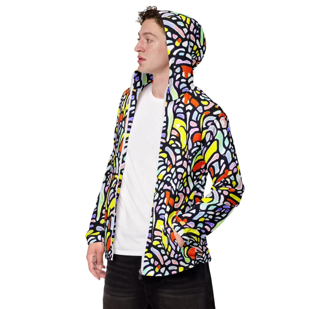 Cubist Carousel on Men's Windbreaker — Left Front