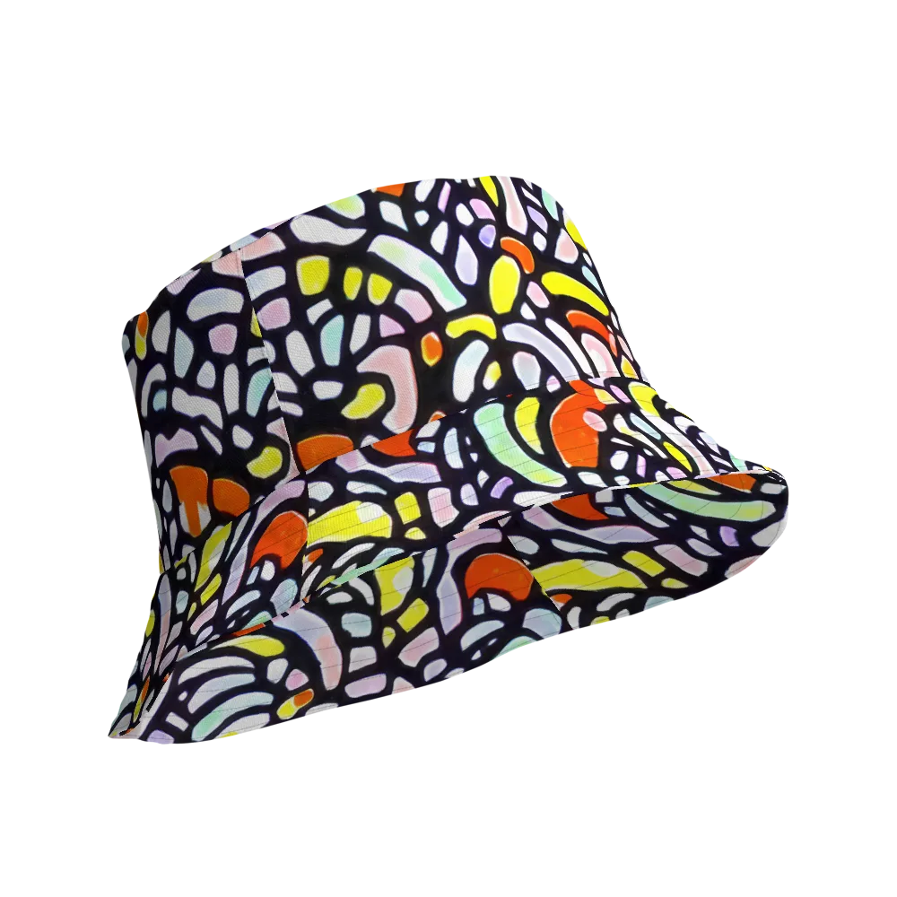 Cubist Carousel on Reversible Bucket Hat — Product details Outside